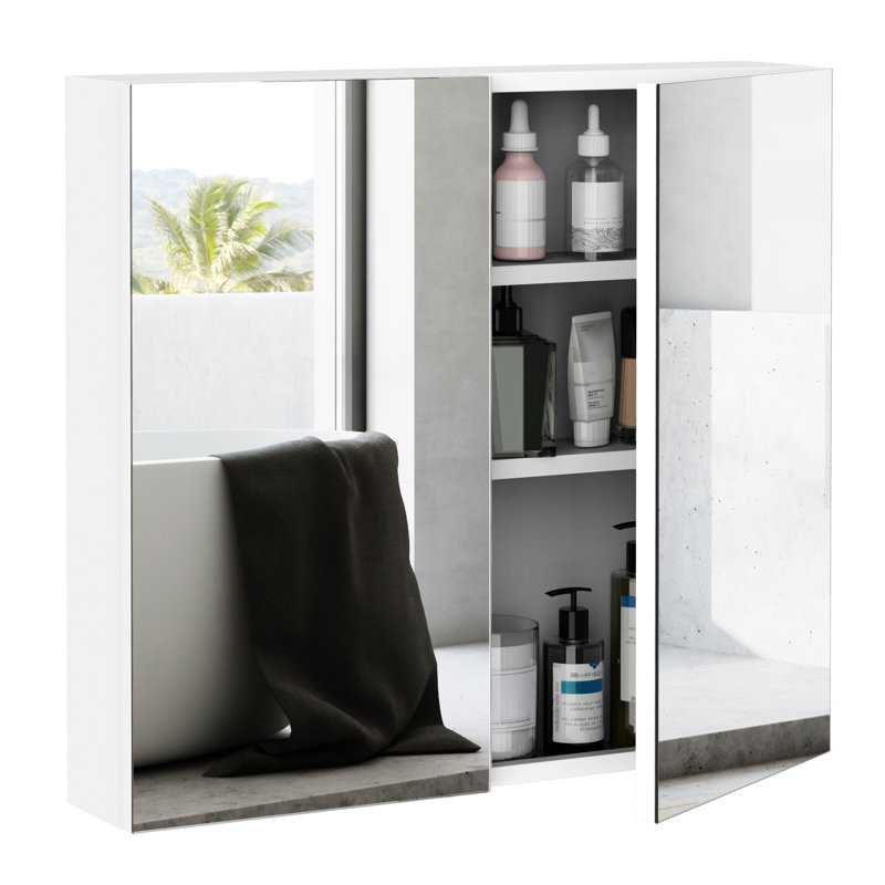Kleankin Bathroom Mirrored Cabinet