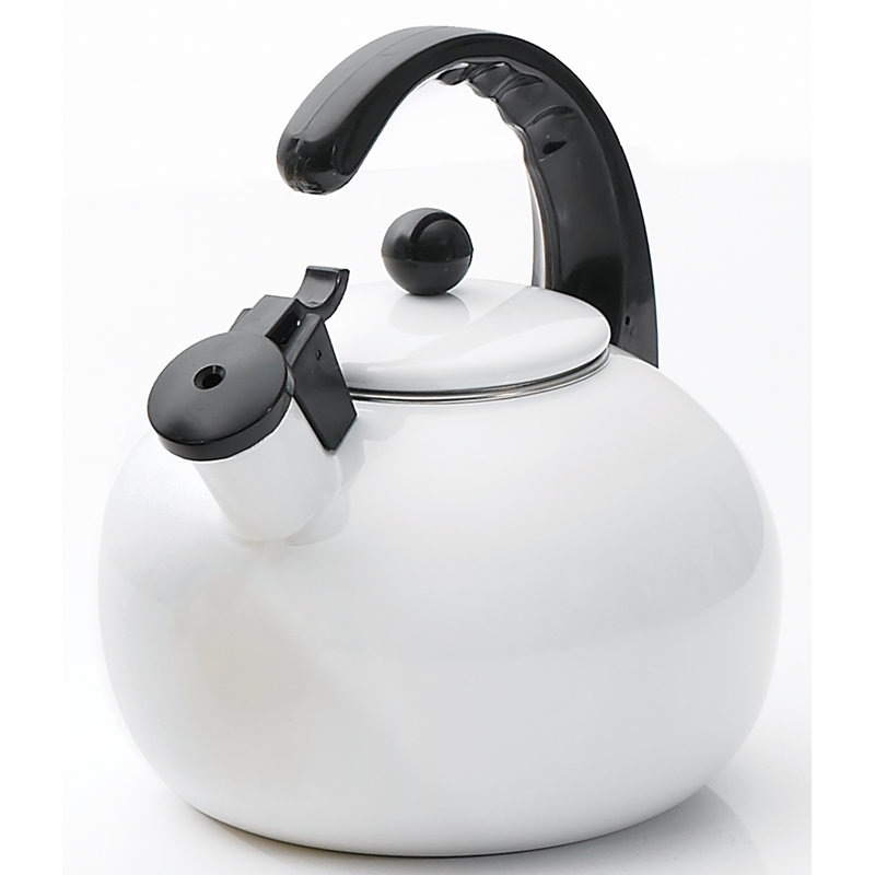 Creative Home Horizon 2.5 qt. Enamelware and Steel Whistling Stovetop Tea Kettle