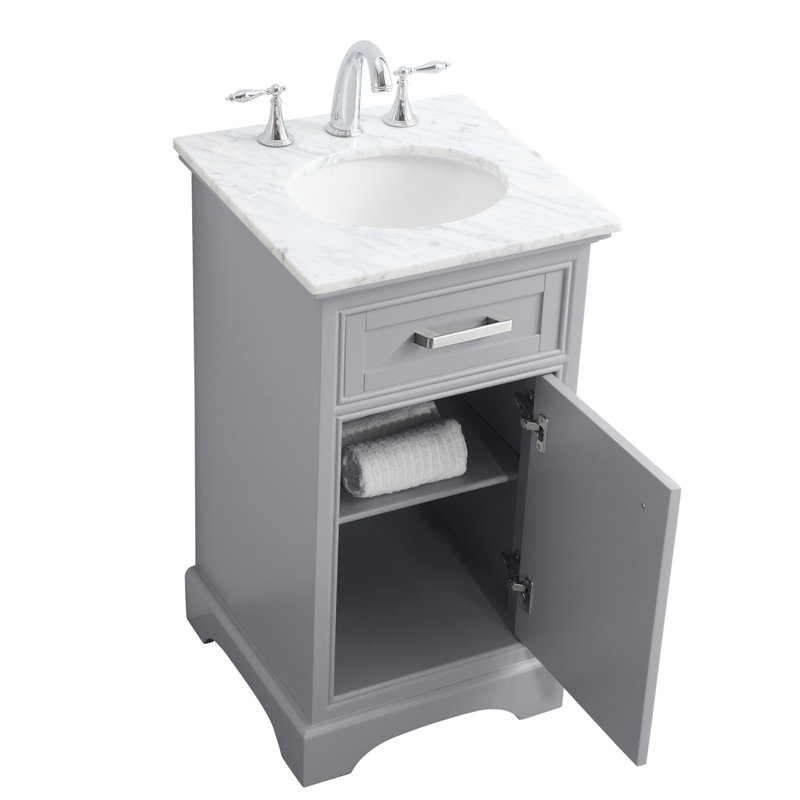 Meuble-lavabo simple 19 po Hermes, Gris