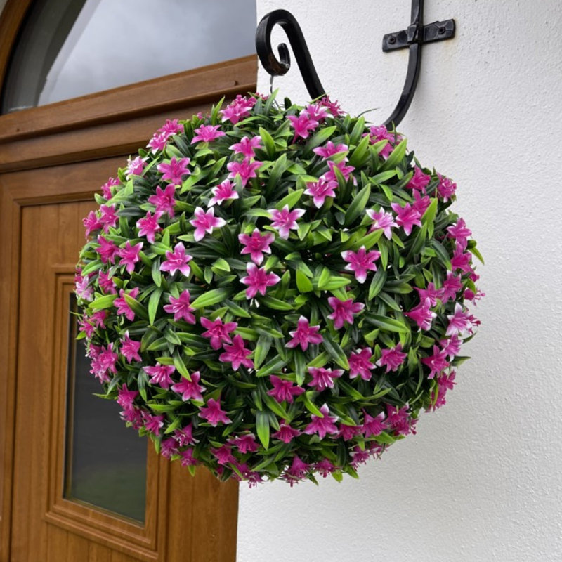 Faux Plant, Pink, 23cm H x 23cm W x 23cm D