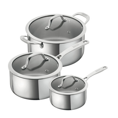 Kuhn Rikon Allround Stainless Steel Induction Safe 3-Piece Mixed Cookware Set