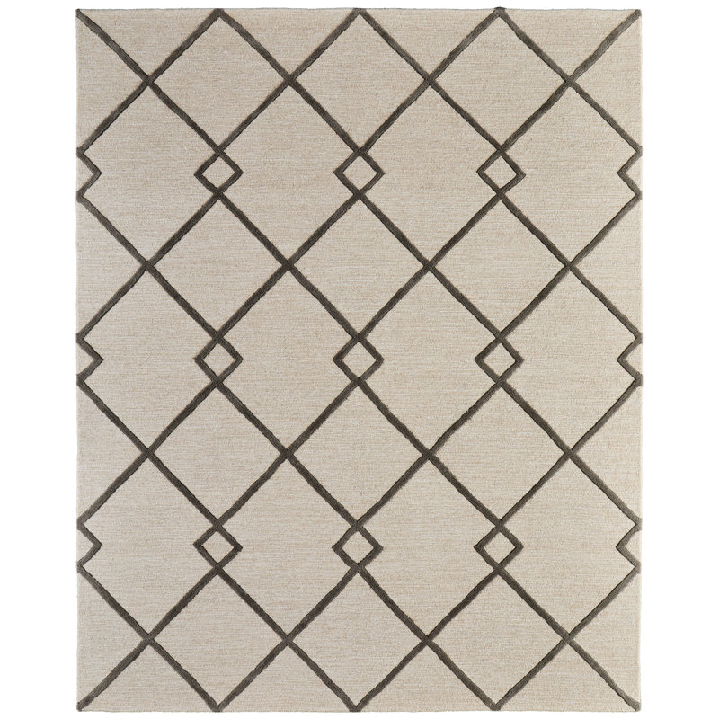 Kimball Transitional Trellis & Lattice Ivory Area Rug, Rectangle 3'6" x 5'6"