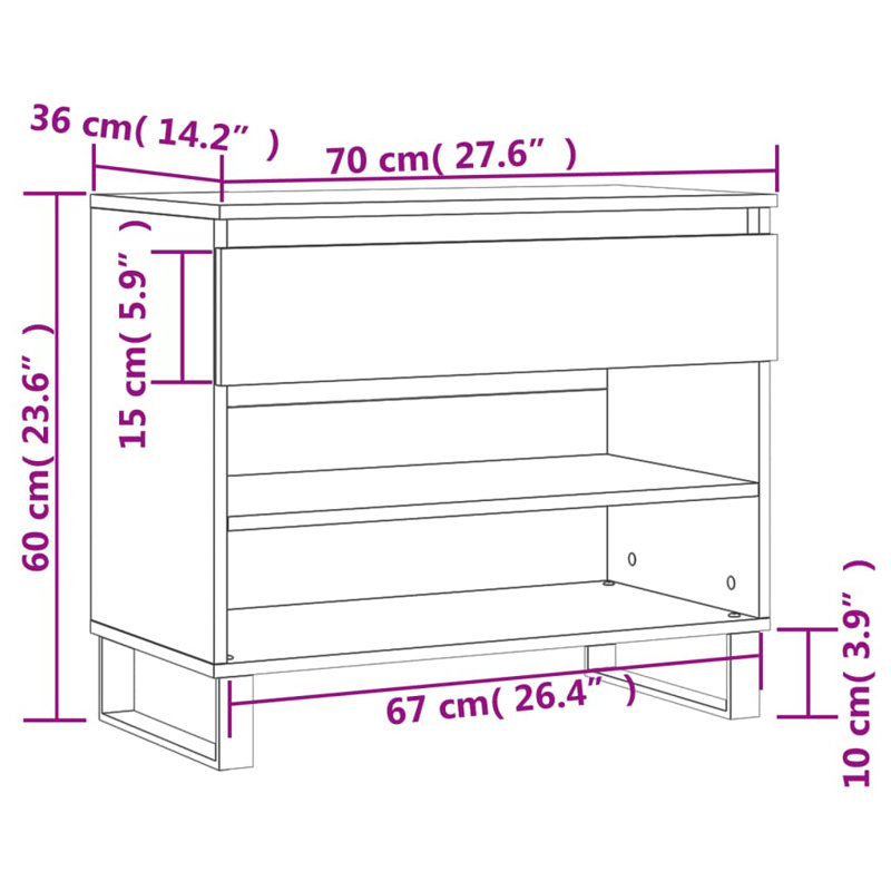 6 Pair Shoe Storage Cabinet, High Gloss White