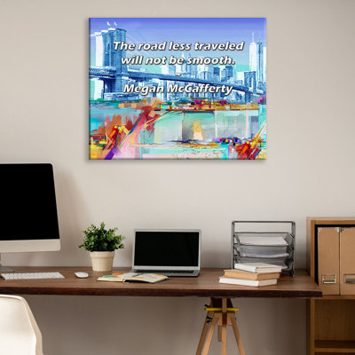 Artsy Quote "The road less traveled will not be smooth." By Megan McCafferty Gallery Wrapped Canvas
