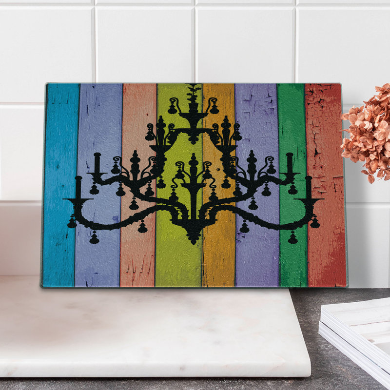 Multicolore planche à découper en verre trempé Ambesonne