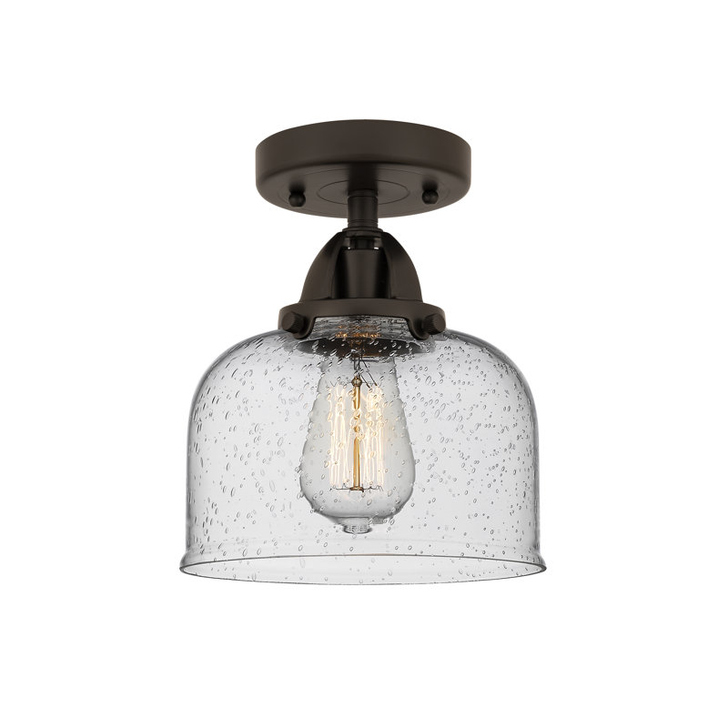 Plafonnier semi-encastré en verre, Bronze huilé, Ampoule non incluse, Oui
