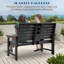 Banc d'extérieur toutes saisons Hdpe avec porte-gobelets, banc de jardin pour 2-3 personnes avec une capacité de poids de 700 lb, bancs de patio pour l'extérieur, jardin, porche, cour et parc-164356971