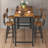 Lysle 5-Piece Industrial Bar Table Set with Metal Shelf, Dining Set, Counter Height Table & 4 Bar Stools-1249625600-1249625615-1249625602