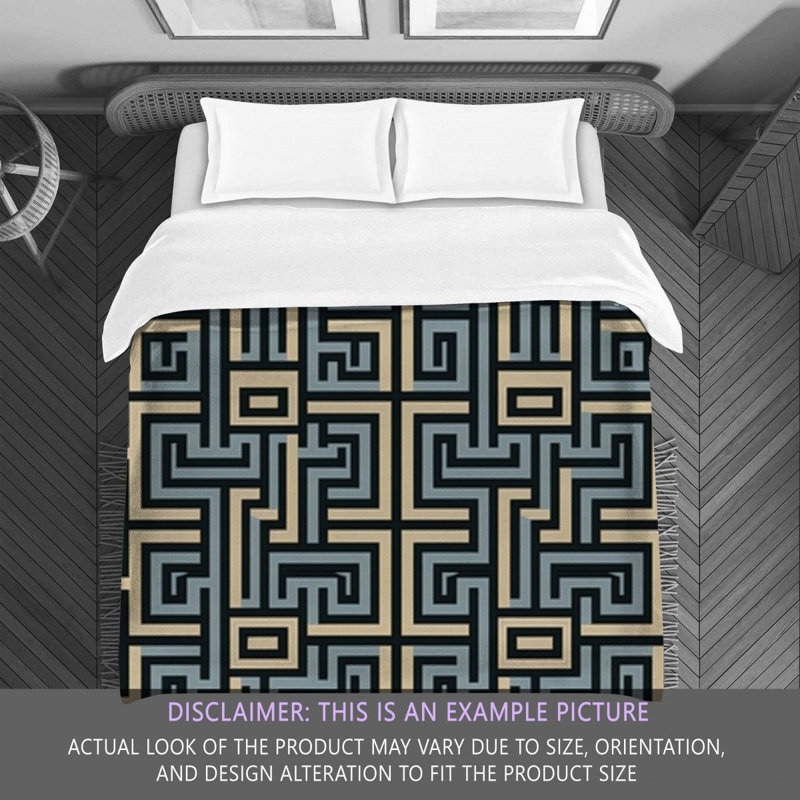Polyester Comforter, Queen Comforter, Gray/Beige Geometric