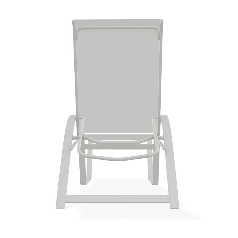 Chaise longue inclinable Holna, Neige texturée, Blanc 6D Sunbrella®