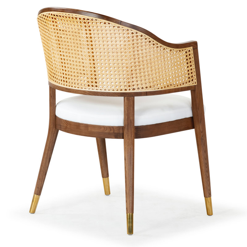 Arm Linen Chair, Walnut/Gold