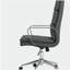 Chaise de bureau rembourrée grise et chromée avec roulettes