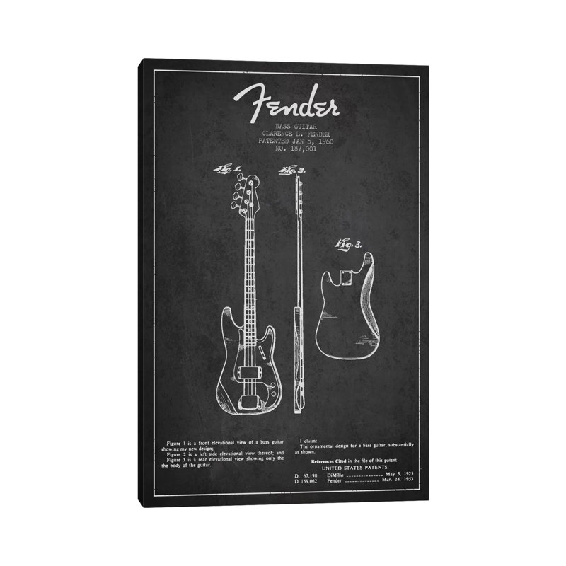 Bass Guitar by Aged Pixel - Print on Canvas, Wrapped Canvas, 101.6 cm H x 66.04 cm W x 3.175 cm D