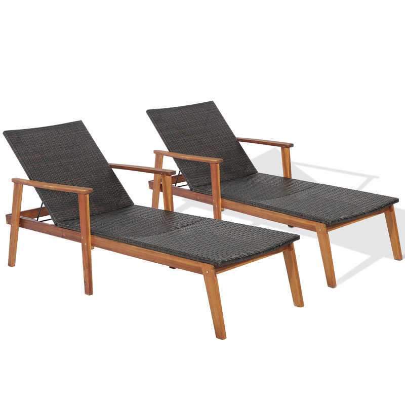 Chaise longue inclinable 72 po en acacia