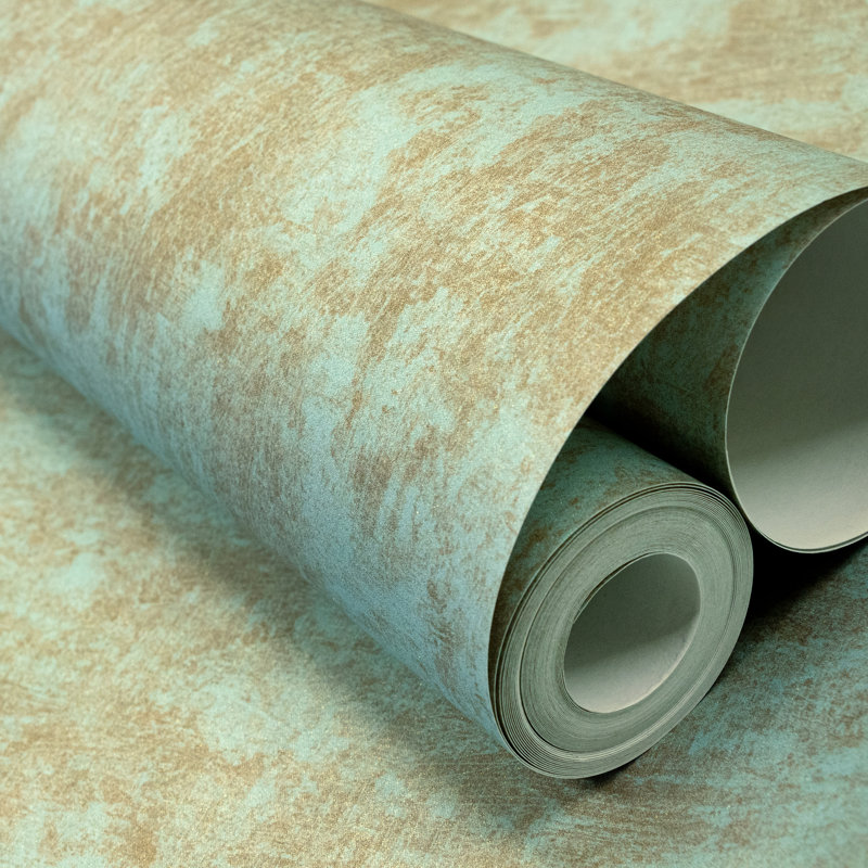 Julie Feels Home Glitter/Shimmer Plain Texture Wallpaper Roll, Teal