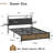 Queen Size Bed Frame With RGB LED Lights,USB Port And Power Outlet,Upholstered Headboard Soft Backrest And Bedside Shelf,No Box Spring Needed , Rustic Brown