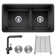 Precis U 1.75  33" L x 18" W Double Basin Undermount Kitchen Sink with Faucet