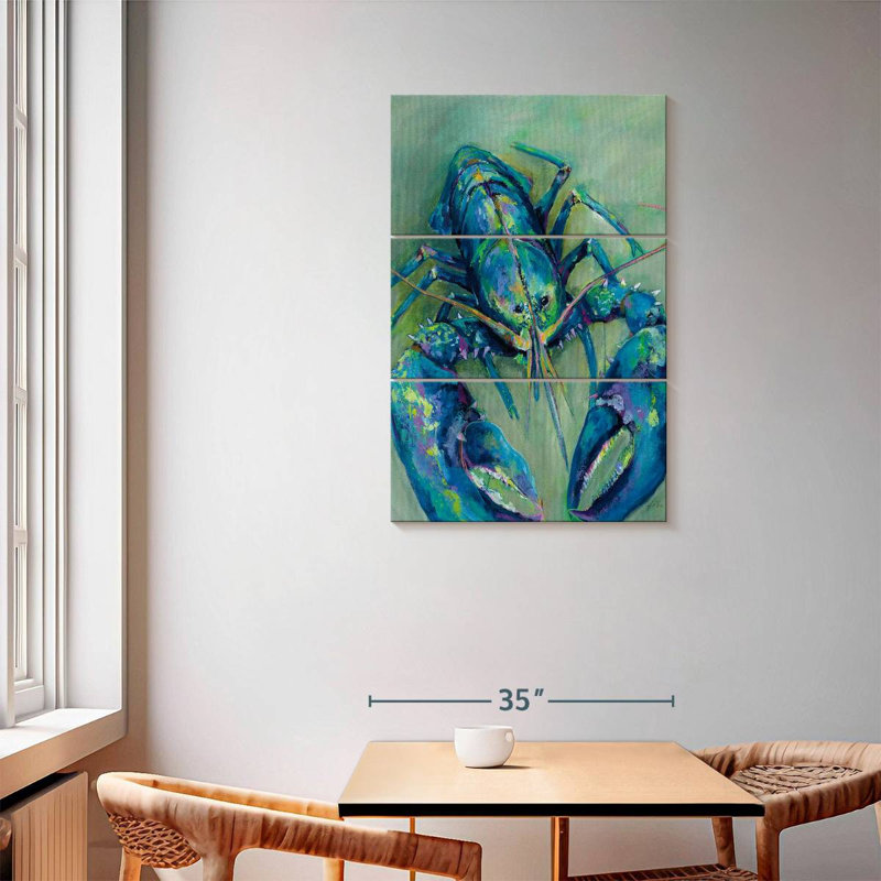 Brampt Aqua Blue Lobster, 57" H x 36" W