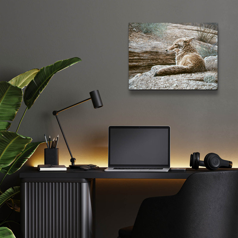 " Resting Coyote " by Ron Parker, 12" H x 16" W x 0.13" D