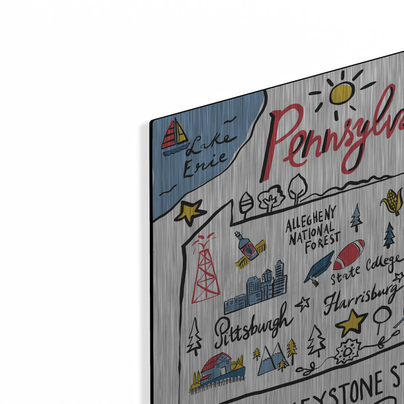  «Pennsylvania» par Farida Zaman, art mural en métal, 12 po x 12 po, H 12 po x l 12 po