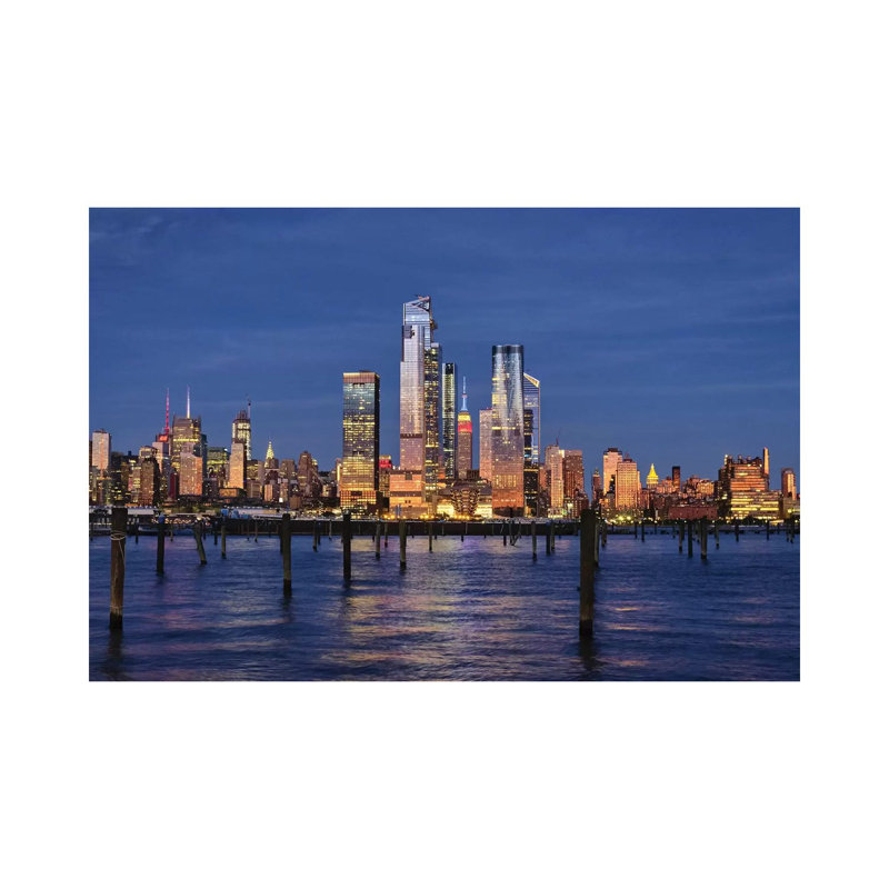 Midtown Manhattan At Dusk, New York City by George Oze - Wrapped Canvas Print, 20.32 cm H x 30.48 cm W