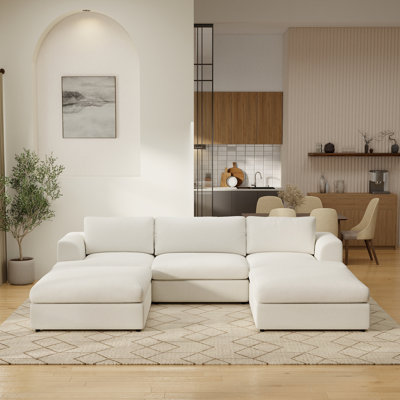 Canapé modulaire rembourré 5 pièces avec repose-pieds Boucle