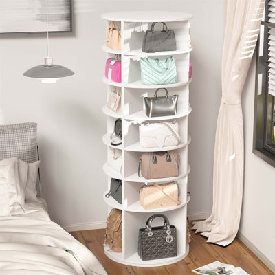 7-Tier Rotating Shoe Rack Tower, 360° Spinning Organizer, High Bottom Design, Fits 28 Pairs Of Shoes, Space-Saving And Stylish Storage Solution