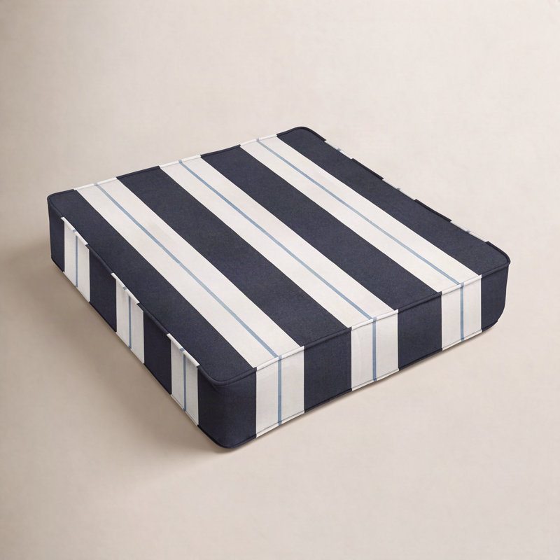 Deana Indoor/Outdoor Sunbrella® Seat Cushion, Navy Stripe Sunbrella®, 27" W x 29" D