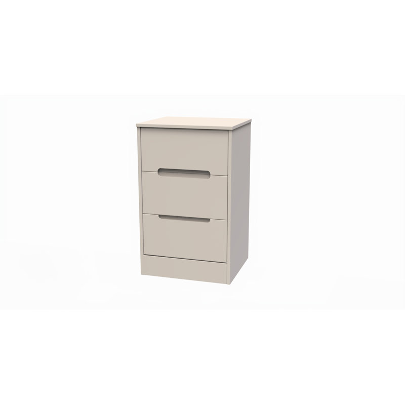 Fully Assembled Vernon 3 Drawer Bedside Table, Kashmir Matt