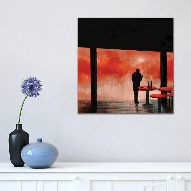 Man In Red Fog by Anikó Salamon - Wrapped Canvas Gallery-Wrapped Canvas Giclée, 45.72 cm H x 45.72 cm W