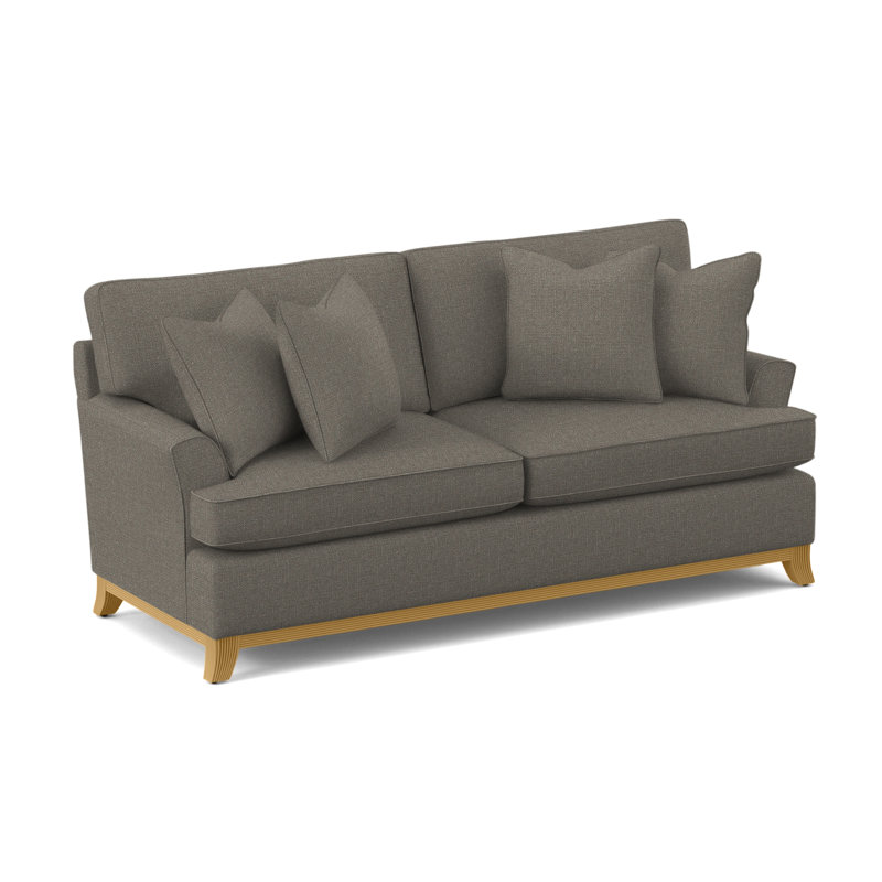Oaks Way Sofa, Gray Sugar Performance; 0863-84, Honey Finish