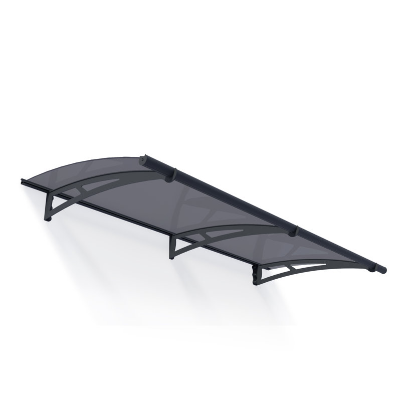 Palram - Canopia Aquila 6' 9" W x 3' D Convex Door Awning, Gray