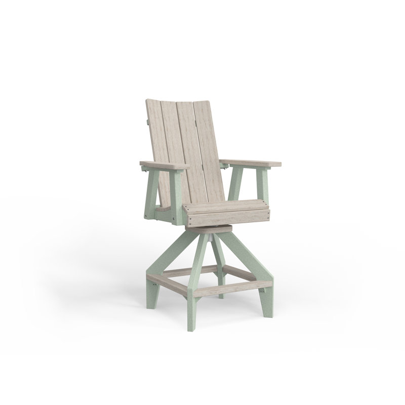 SOL Outdoor Bar Stool, Seafoam, Black