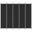 Paravent 5 panneaux vidaXL noir 98,4 po x 86,6 po-88446022-88446024-94826620
