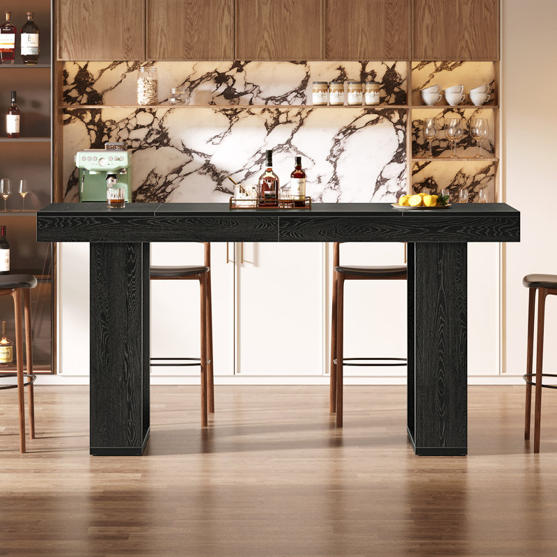 Table de bar 70,9 po Modern, Black