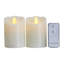 Unscented Realistic-Flame LED Wax Pillar Candles