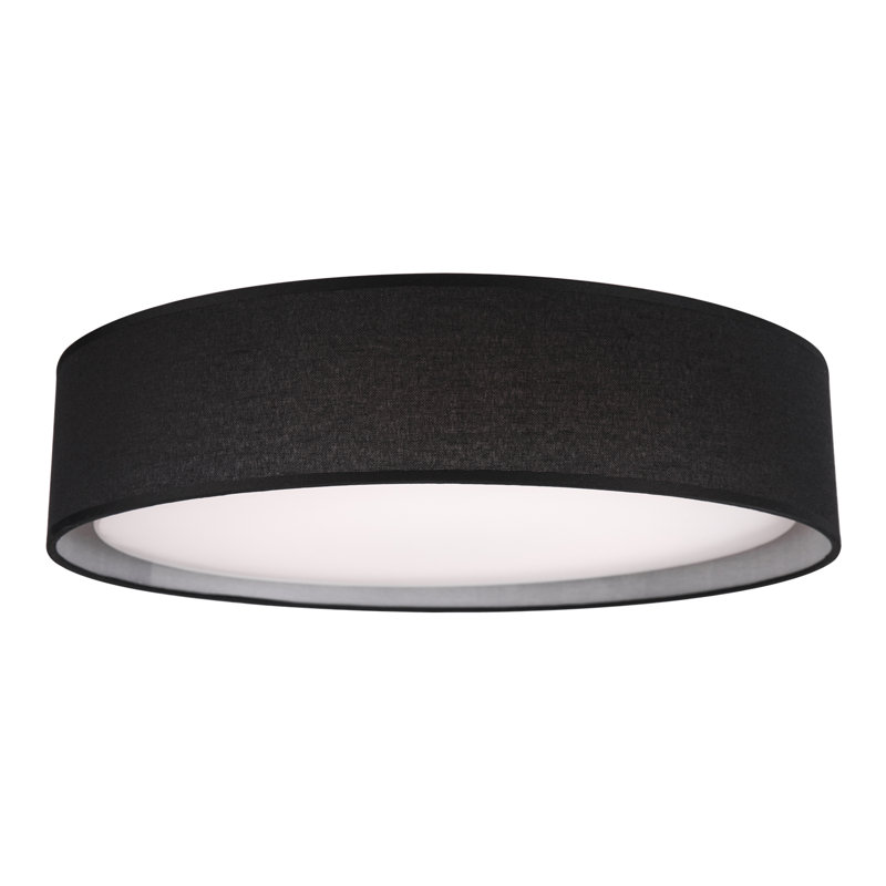Plafonnier encastré 1 lumière DEL Dalton, Noir, Noir