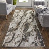 Runner Georgeann Abstract Machine Woven Gray/Brown Area Rug