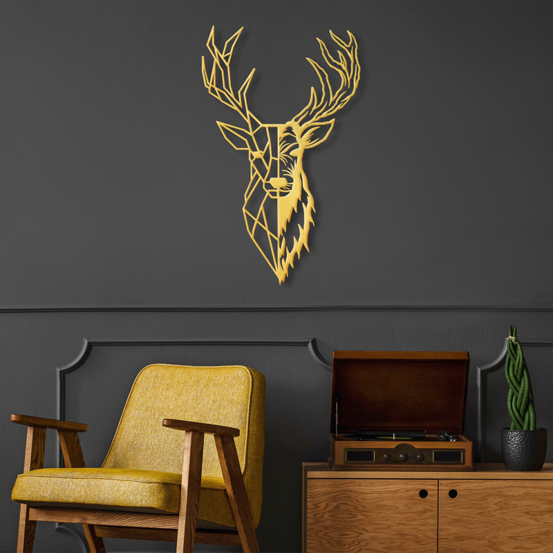 Accessoire mural élégant en métal, finition dorée, 16,5 po x 27,6 po | 100% métal, épaisseur: 0,06 pouce | Conception murale facile à installer, parfaite pour la décoration intérieure et les intérieurs modernes, élégante et durable