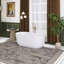 Baignoire de trempage autoportante 59 po en acrylique blanc brillant