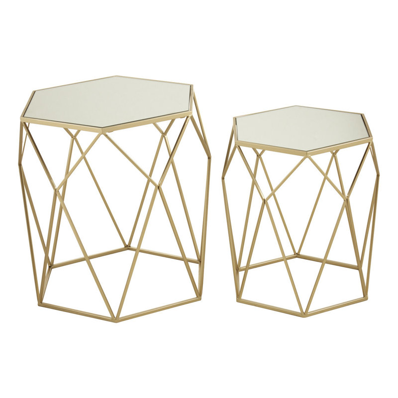 Spilsby Glass Top Frame Nesting Tables