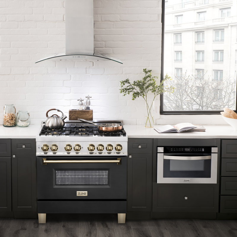 ZLINE Autograph 36" Legacy Dual Fuel Range w/ 6 Burners, Polished Gold