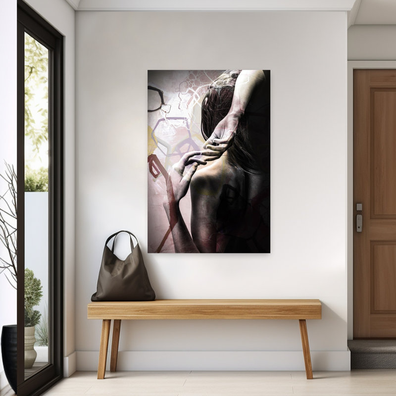 Studio 3 couleurs, art urbain contemporain abstrait, H 60 po x l 40 po