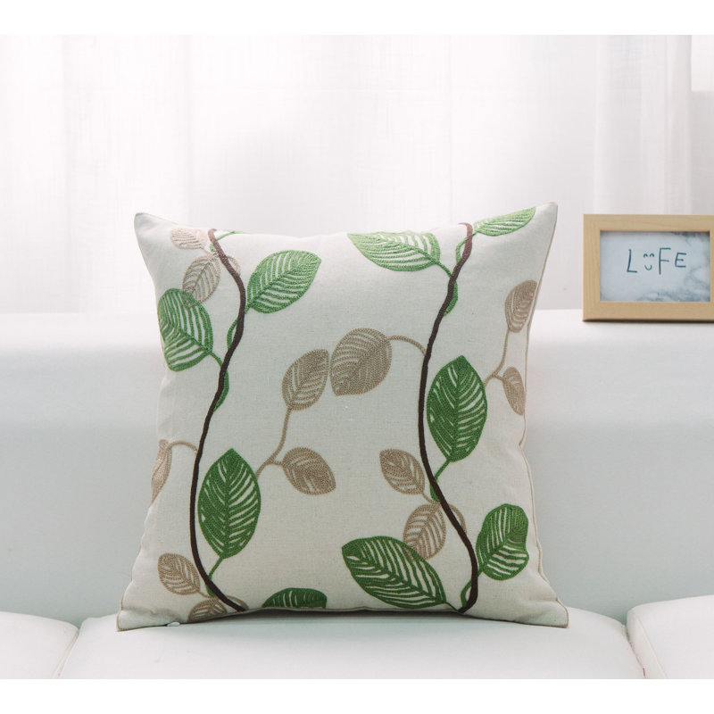 Square Pillow, Pillow Cover Only - No Insert, Green/Brown/Ivory