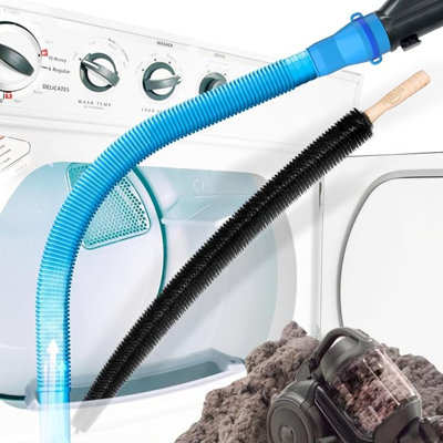 Ensemble de 2 nettoyeurs d'évacuation de sécheuse améliorés, compatible avec la plupart des aspirateurs, accessoires de boyaux d'aspirateur et brosse à linge avec purgeur de peluches et brosse à réfrigérateur