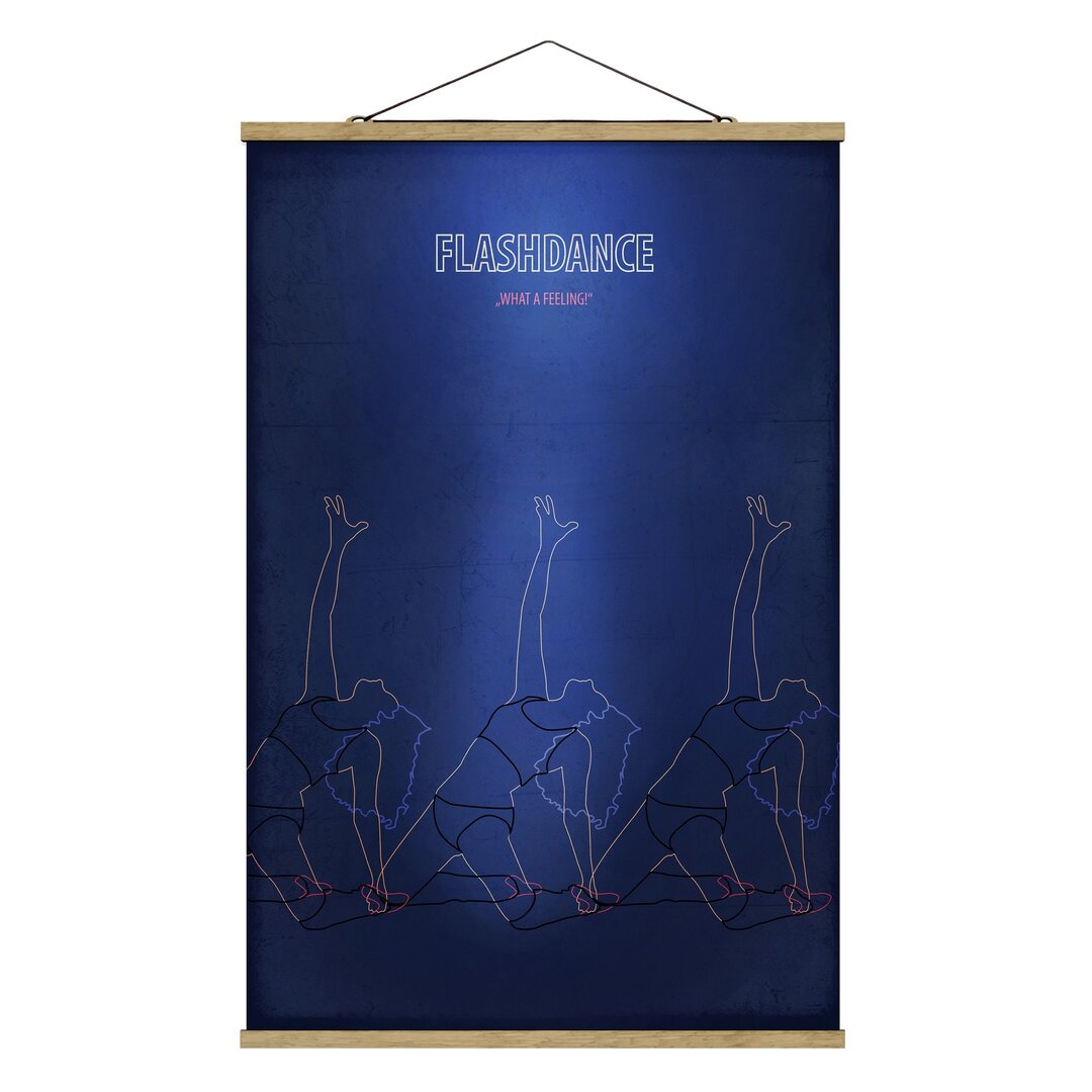 Stoffbild mit Plakatstreifen - Filmplakat Flashdance - Hochformat 3:2