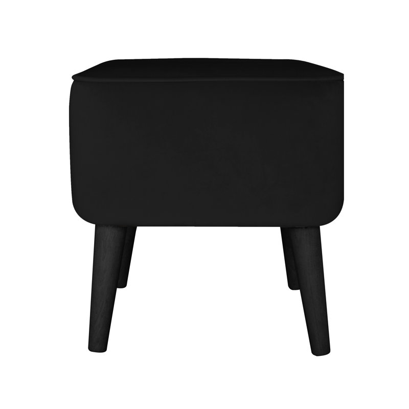 40cm Wide Square Solid Colour Standard Ottoman, Black