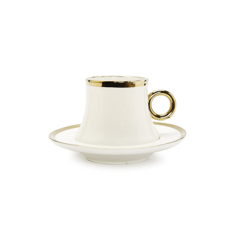 Galvester Handmade Ceramic Porcelain Coffee Mug Teacup and Saucer