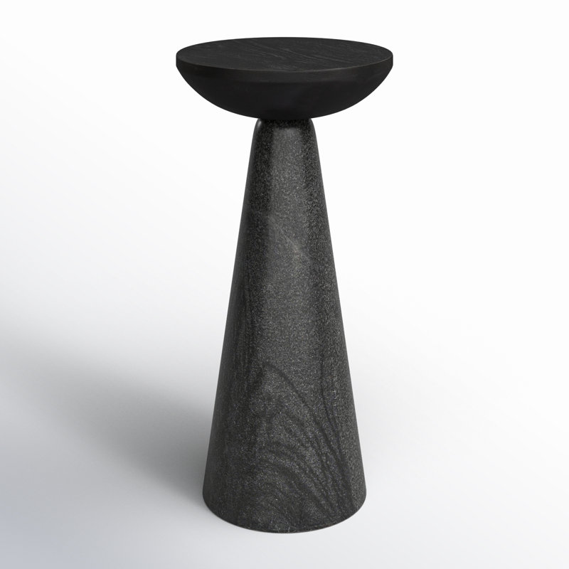 Manya Solid Wood Top End Table, Black