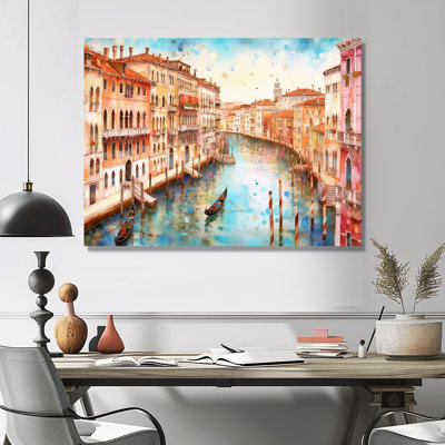 Gondole sur grand canal, Venise, aquarelle - art mural de Venise